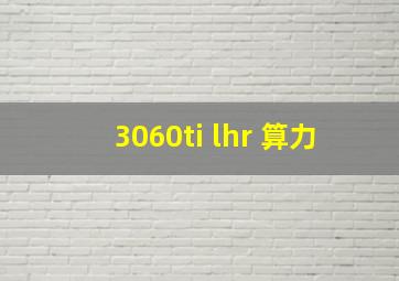 3060ti lhr 算力